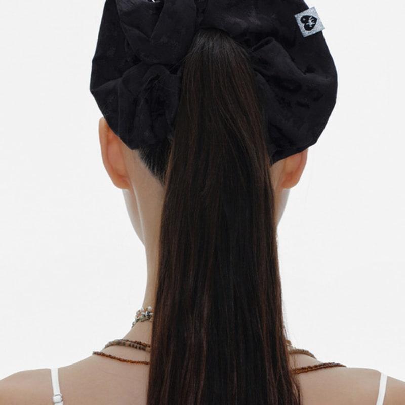 Eireve JACQUARD LEOPARD SCRUNCHIE (BLACK)
