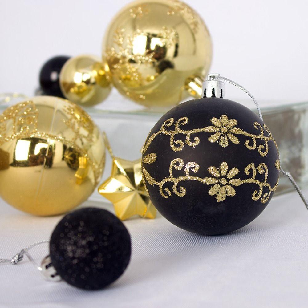 44PCS Durable Plastic Christmas Ball Set 3-6cm Suspensable Xmas Ornament Ball 10 Colors Christmas Tree Balls Home