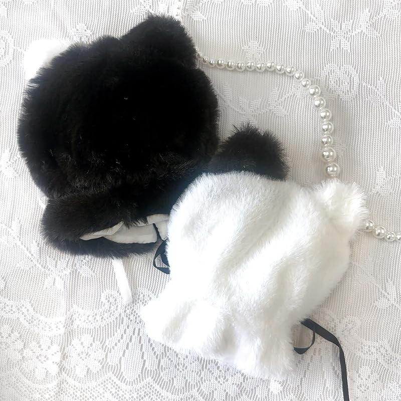 Fluffy Cat Poncho, White, for 10cm Plush Toy [Item]