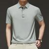 Мужская однотонная футболка Traceless с коротким рукавом, деловая повседневная тонкая рубашка-поло