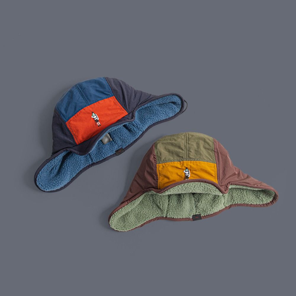 Color Matching Warm Hat Thickned Pilot Cap Fashion Ear Protection Hat Autumn Winter