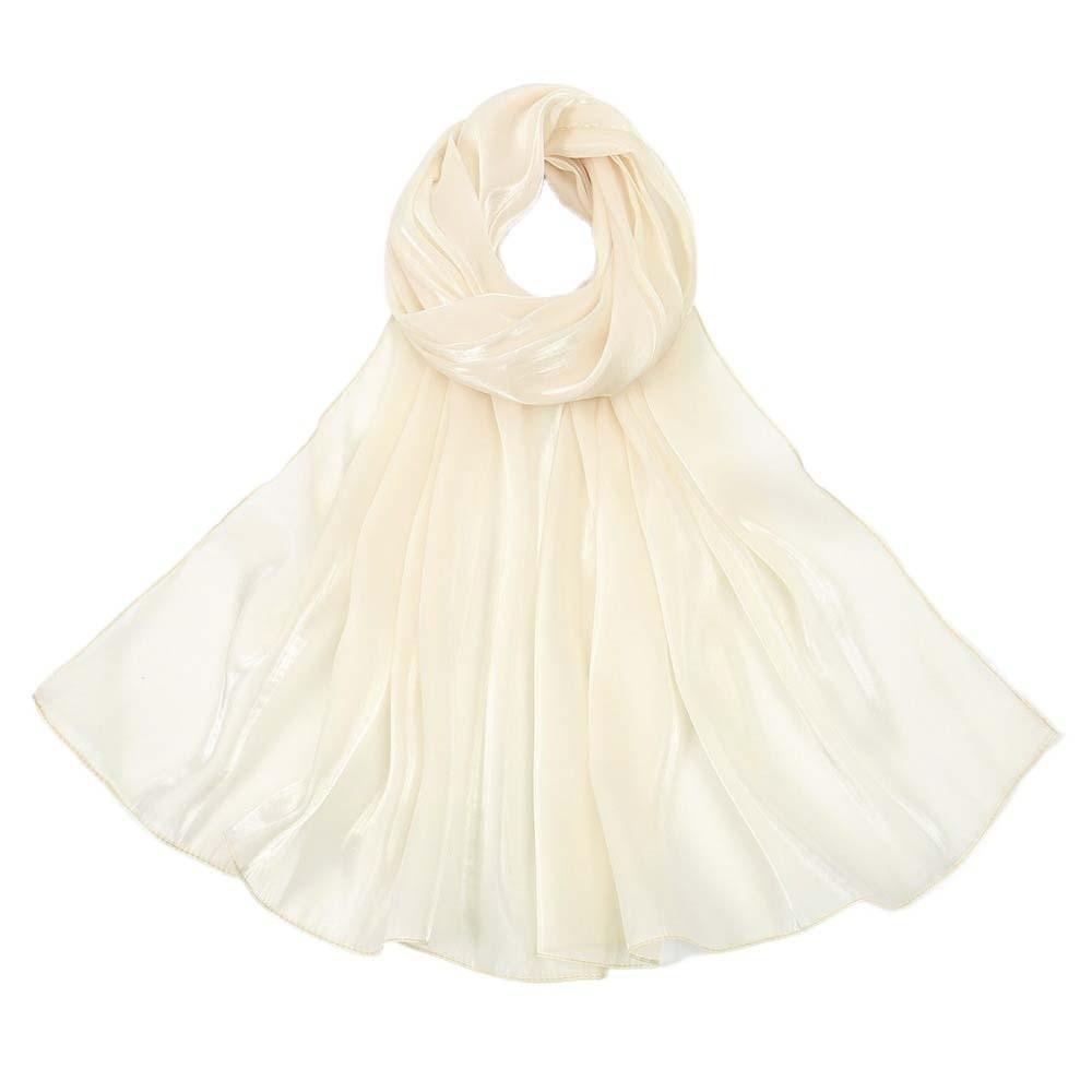 Long Chiffon Hijab Scarf Breathable Thin Large Shawl Sweet Smooth Silk Headscarf Women