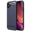 Protective Case - PROSHOP - for iPhone 12 Pro Max - Flexible - Carbon Fiber - Navy Blue