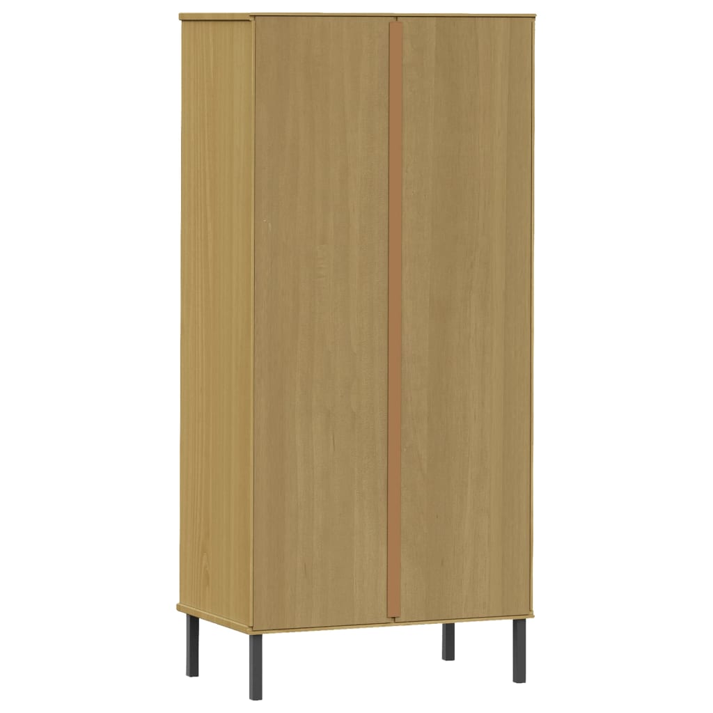 Bookshelf OSLO 2 Drawers Brown 60x35x128.5 cm Solid Wood