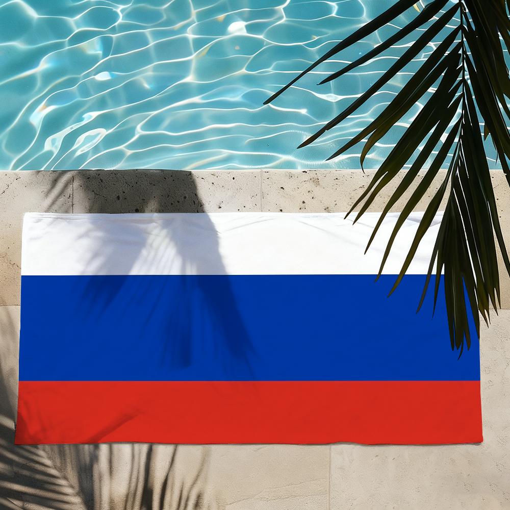 Флаг России Полотенце Мягкое Легкое Анти-Песок Большое Пляжное Полотенце Быстросохнущее Ванна Спорт Семья