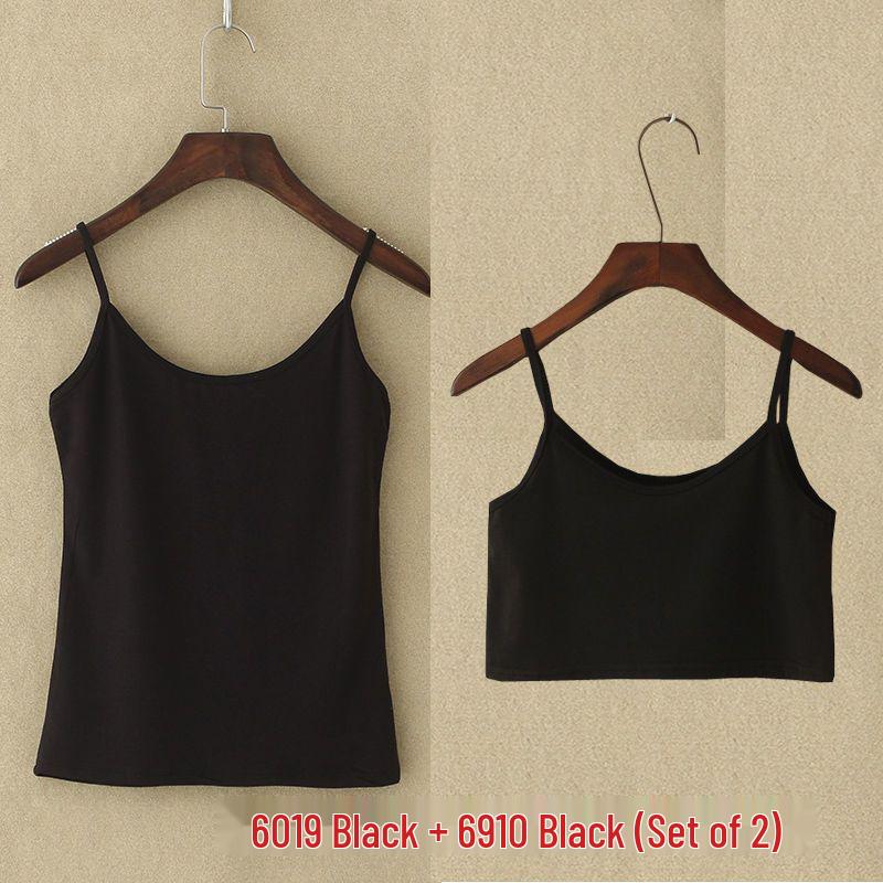 Women's Solid Color Slim Fit Camisole - Anti-Exposure Base Layer (1-2 Pieces) for Inner or Outer Wear