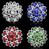 Rhinestone Crystal Brooch Hollow Out Collar Pin Silver Plated Flower Jewelry