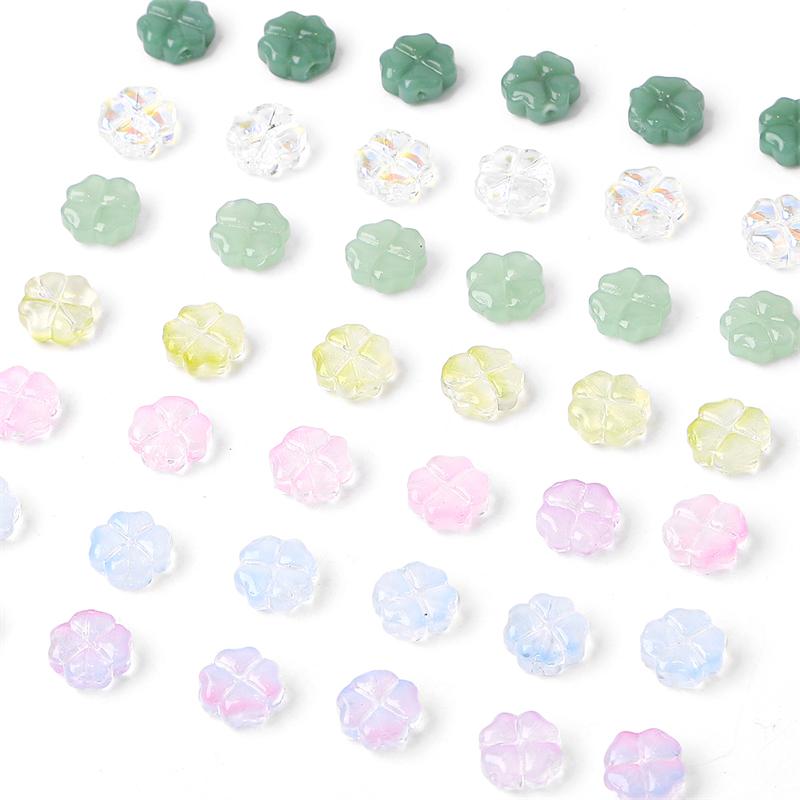 20 шт./пакет 10 мм стеклянные бусины в виде цветов, очаровательные бусины-разделители для серег, ожерелья, изготовления ювелирных изделий своими руками