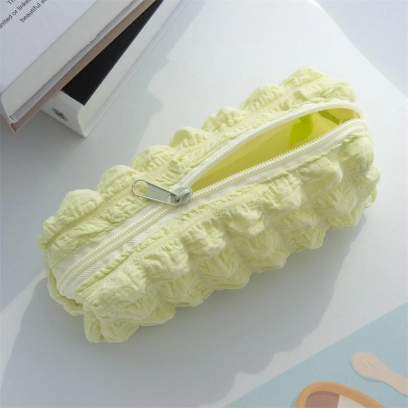 Kawaii Puffs Pencil Case Bag Cosmetic Girls Pen Pouch Box Cute Korean Stationery for Office Back To School Supplies Students