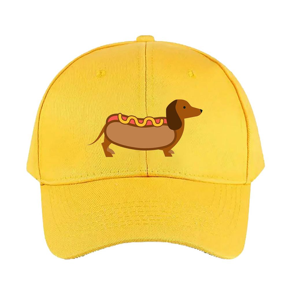 Hotdog Weiner dog Woman Man Summer Baseball Cap Adjustable with Curved Brim Duckbill Cap Protection Sun Hats