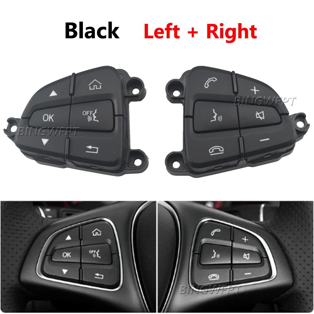 1pair Black/Moka Color Steering Wheel Control Switch Buttons For BENZ C GLC Class W205 W253 A0999050200 A0999050300