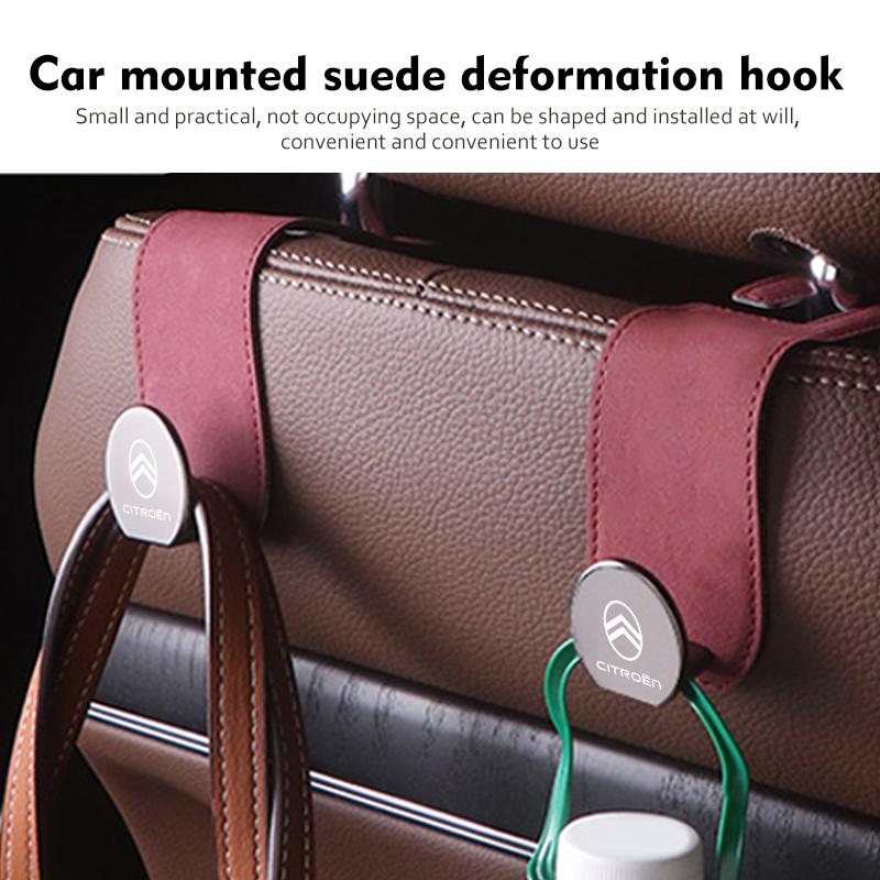 Hidden Car Back Seat Hook Headrest Suede Soft Hanging Hook For Citroen Jumper Celysee Cactus Picasso Aircross Saxo Grand