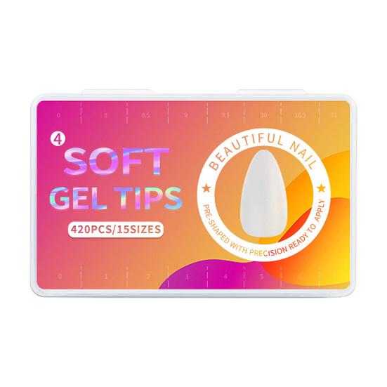 420Pcs/Box Fake Clear Easy Long To Paste Nails Lasting Removable Matte Nail Extension Acrylic Extra