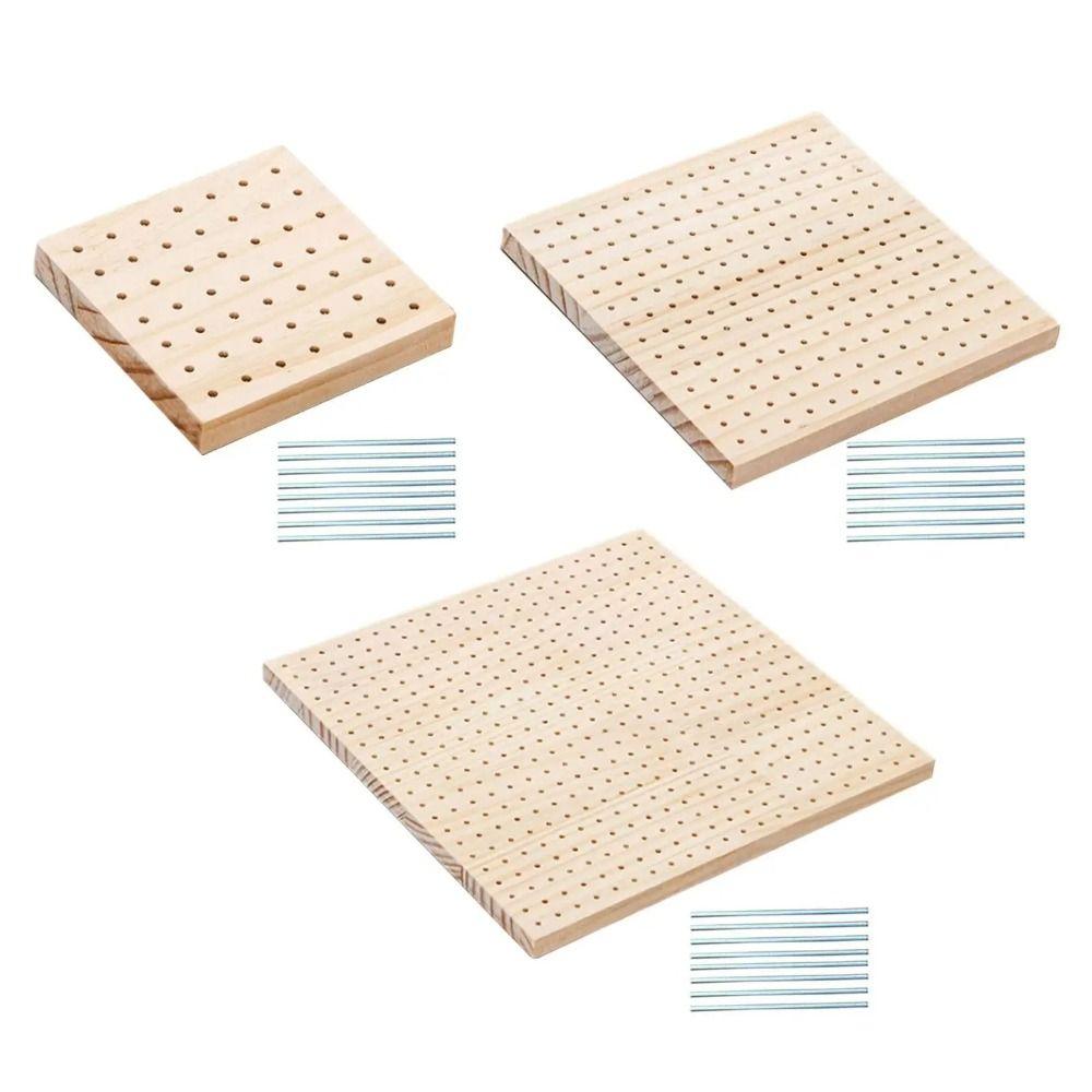 Square Crochet Blocking Boards Wooden Knitting Board Pottery Clay Base Plug Board Needlework