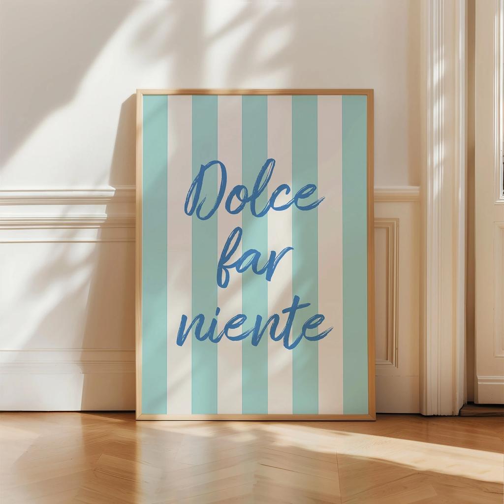 Fashion Ciao Bella Canvas Printing Wall Italian Quotation Typesetting Wall Art Poster for Modern Living Room Girly Home Decor