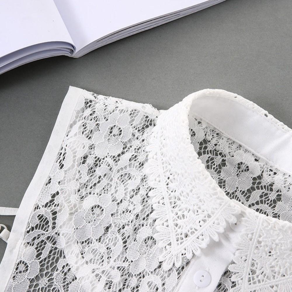 Breathable Fake Collar Pure Color Vintage Lace False Blouse Collar Fashionable Front Tie Detachable Collar Children's Wear