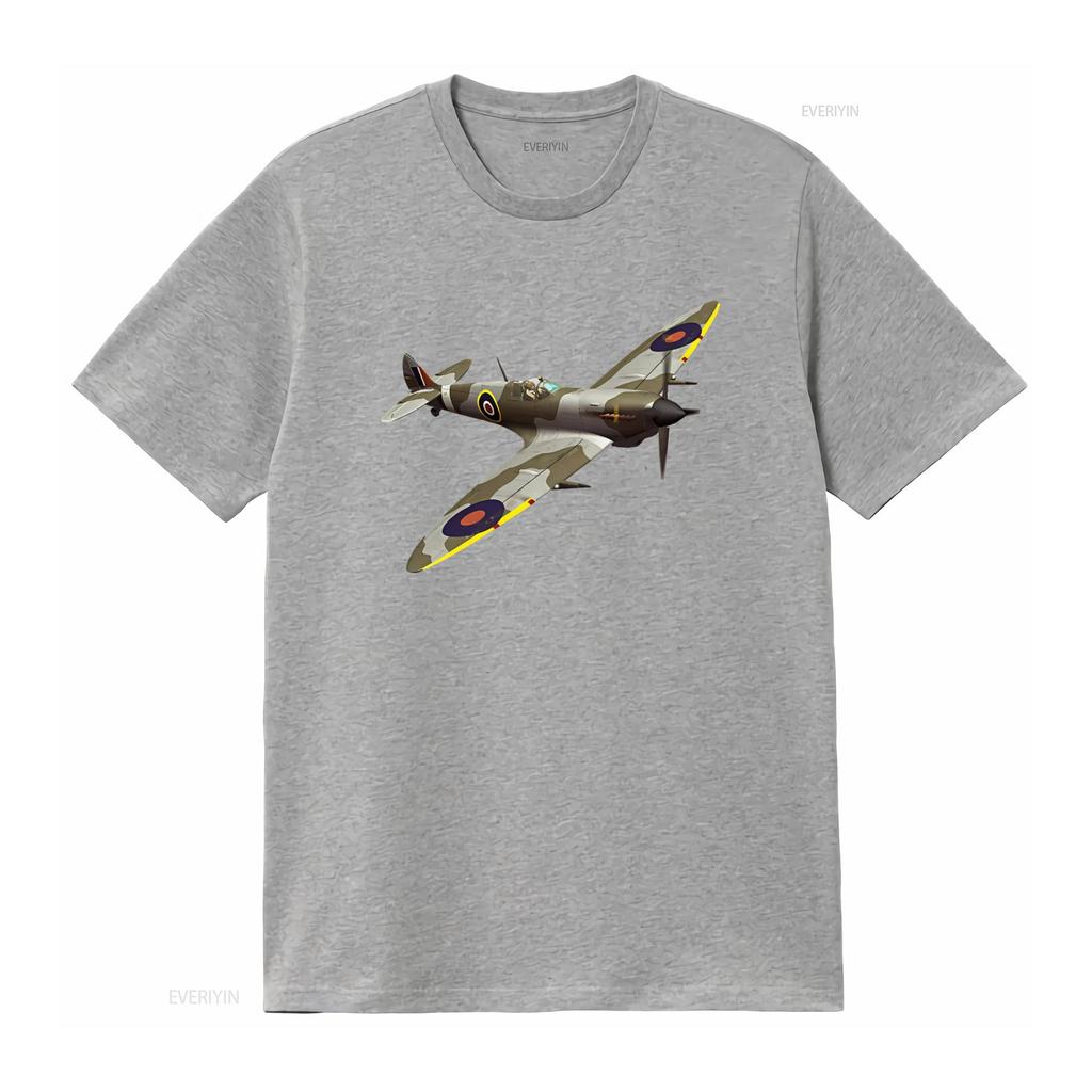 Винтажная мужская хлопковая футболка Supermarine Spitfire, летающая в одиночку. Ретро-дизайн с изображением военной авиации. Удобный крой. Идеально для