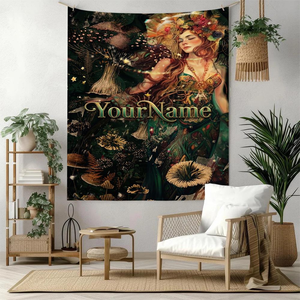 Gothic Illustrations Custom Your Name Wall Decor Tapestry Art For Pet Memorial Birthdaywedding Party Backdrop Family Gift
