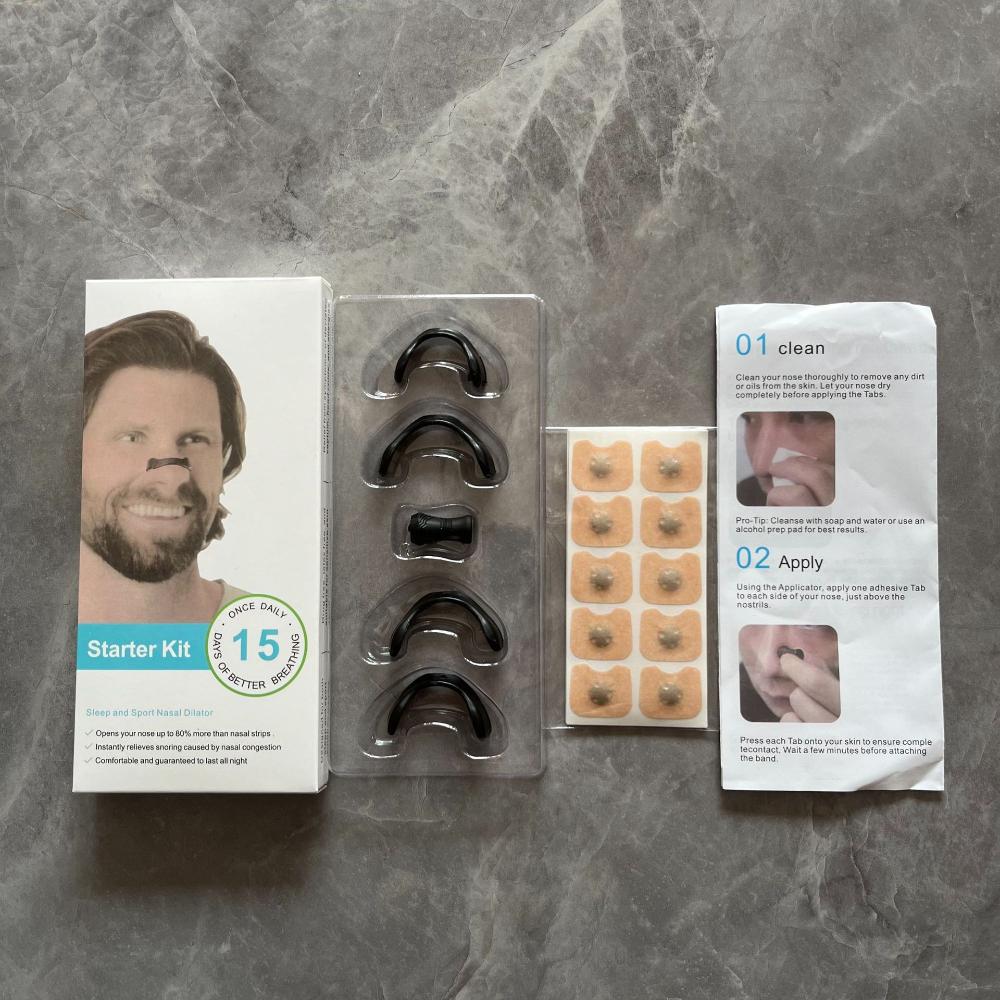 Спортивный носовой расширитель Спящий носовой расширитель для дыхания Стартовый набор Полоски для носового дыхания Магнитные носовые полоски Уменьшают храп