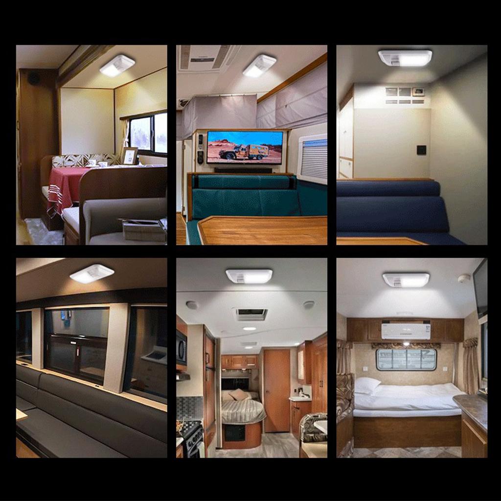 12 В светодиодный потолочный светильник для автофургона, внутреннее освещение для автофургона, прицепа, кемпера с выключателем, простая установка, используется для автомобиля/автодома/трейлера