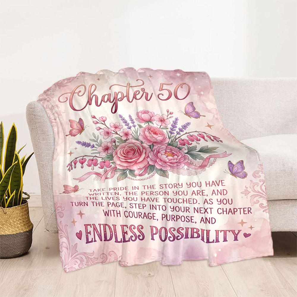 50th Anniversary Celebration Flannel Blanket-Soft and Suitable for Sofas,Beds,Offices,Travel,All Seasons,Great Gift for Holidays and Birthdays.