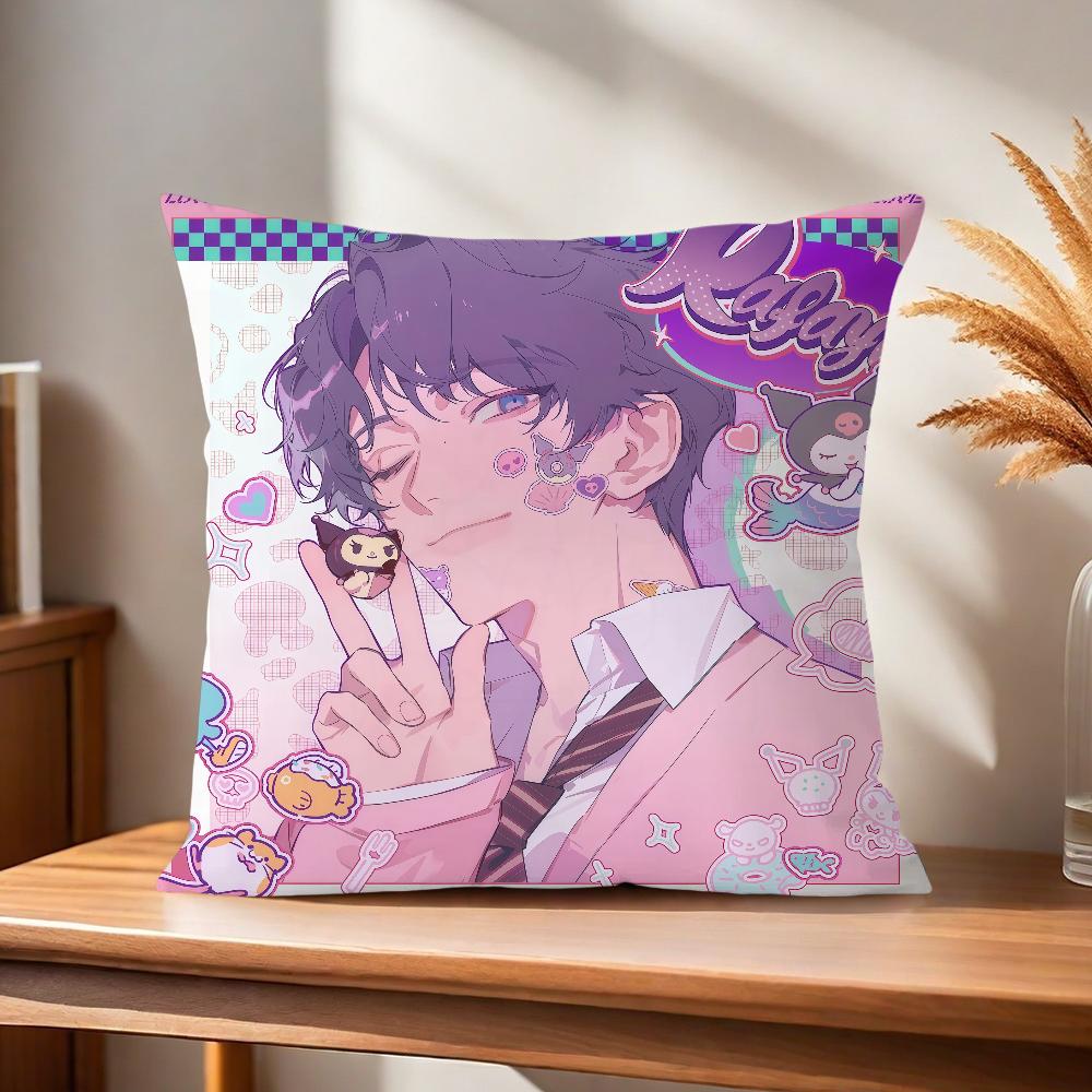 Love and Deepspace Chibi Sylus Rafayel Fanart Comfortable Soft Pillow Case for Sofa Living Room Home Decor Protective Covers