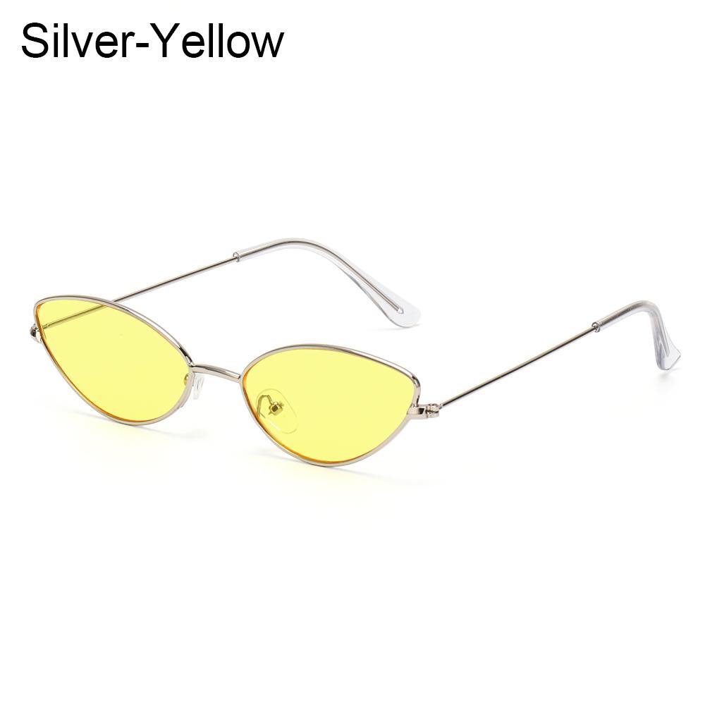 Classic Cat Eye Alloy Sunglasses Woman Brand Designer Small Frame Sun Glasses Female Vintage Metal Triangle Oculos Feminino