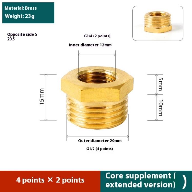Corrosion Resistant Brass Air System Reducers Direct Diameter Conversion Hexagonal Socket Threaded Pipe Fitting