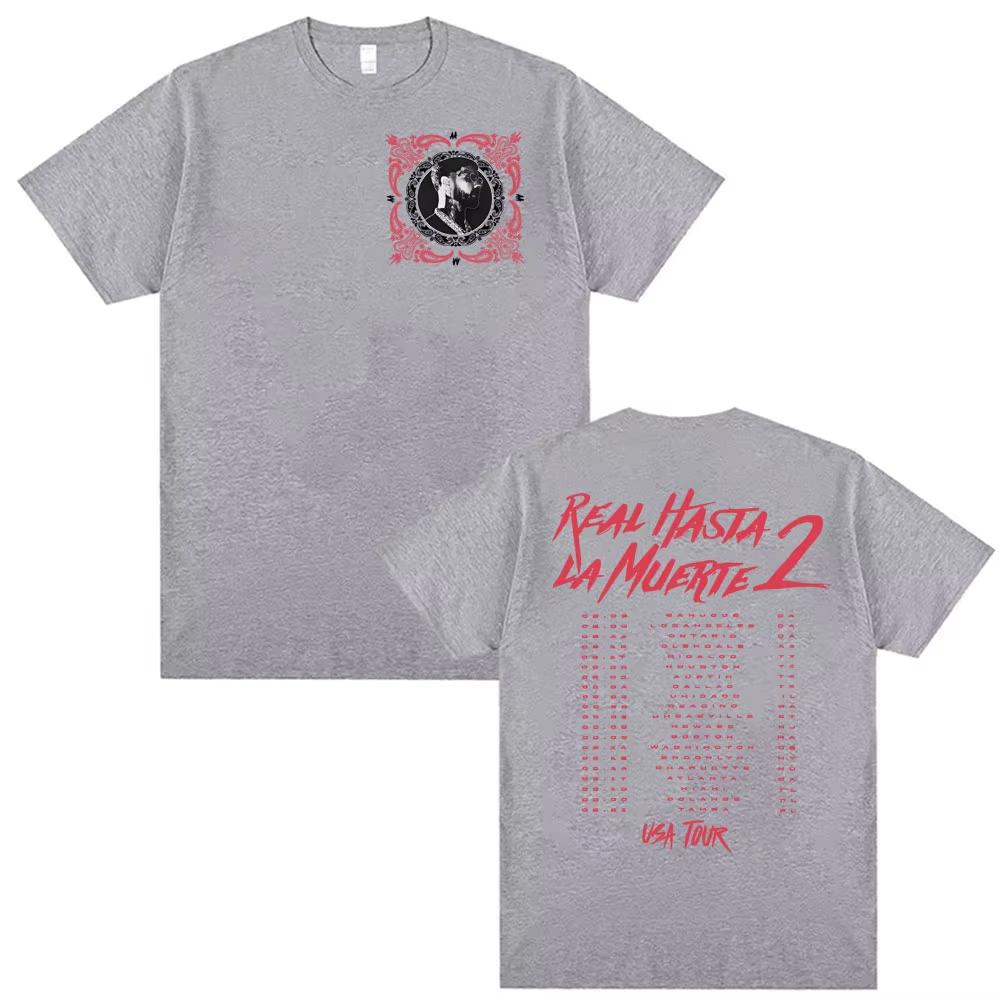 Anuel AA Real Hasta La Muerte USA Tour Merch T Shirts Mens Clothing Vintage Summer Tshirt Casual T Shirt Streetwear