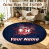 Round Rug Custom NameSydney Roosters Pattern Non Slip Carpet Home Floor Decor