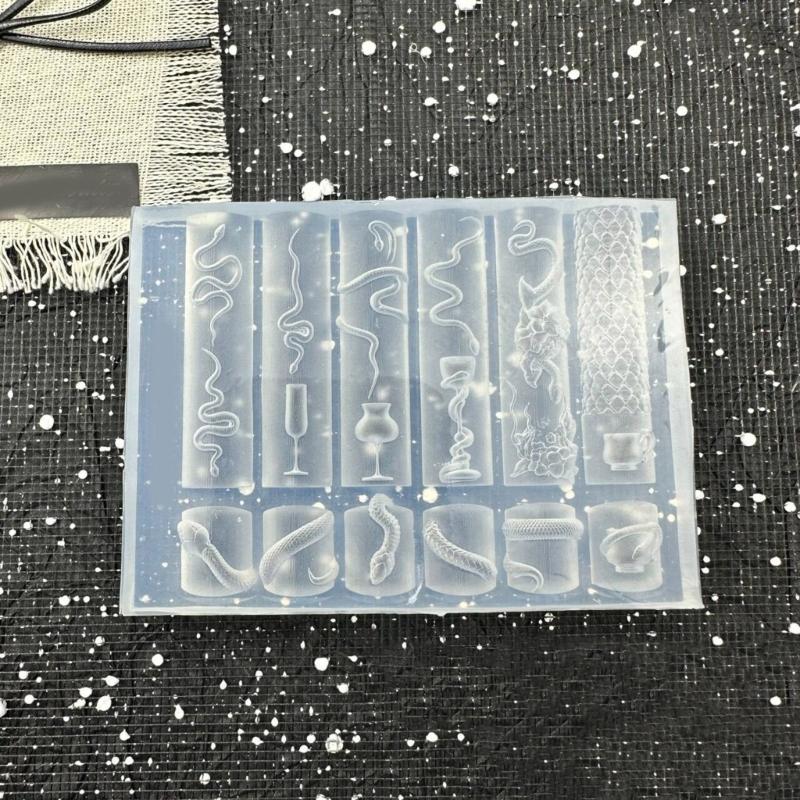 Premium Silicone Snake Relief Mold Silicone Nail Art Template For Nail Art Jewelry Making And DIY Craft Accessories