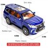Lexus 570 Off-Road в масштабе 1/24, модель роскошного внедорожника, игрушечный автомобиль из цинкового сплава со звуком и светом для детей, подарок для мальчиков и девочек