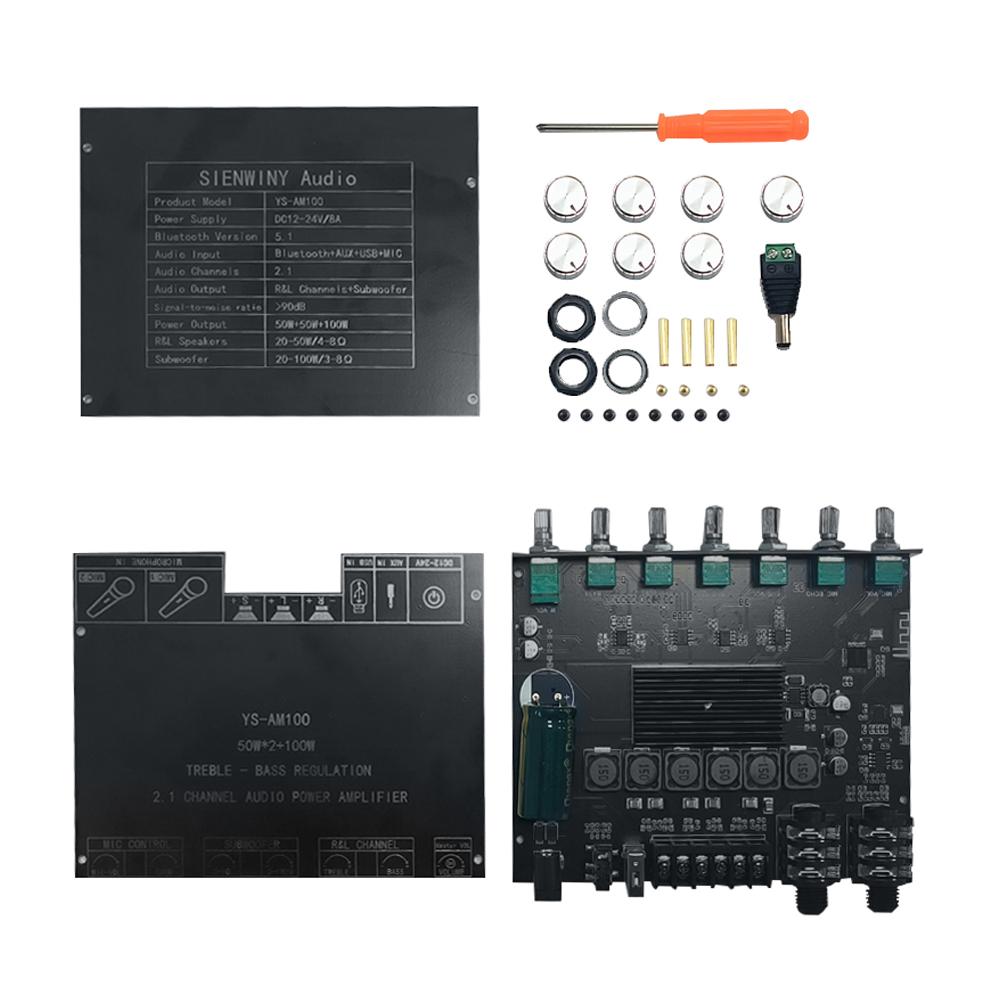 2.1 Channel Digital Amplifier Board Module High and Low Subwoofer Support 5.1 Connection Input U disk USB Sound Card Playback