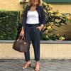 Women Casual Blouse and Pants Two Piece Trousers Suit Set