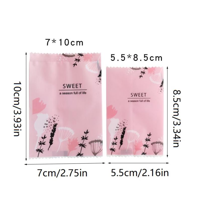 100 шт. Цветочный пакет для печенья, обертка для конфет, кондитерский мешок, самодельная упаковка для печенья ручной работы, пластиковая упаковка для свадебной вечеринки, кухни