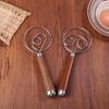 Danish Dough Whisk Wooden Handle Eggs Cream Mixing Rods Double Holes Flour Cake Stirrer Whisk Kitchen Baking Tools