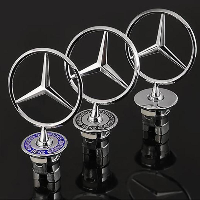 CEK1 2025 Hot Star Bonnet Badge Car Hood Front Chrome Logo Hood Marking For Mercedes Benz C E S Class W204 W205 W212 W213 W211 W220 W