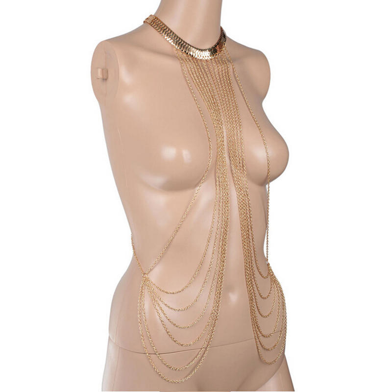 Sexy Body Chain Necklaces Tassel Alloy Long Necklace Female Jewelry