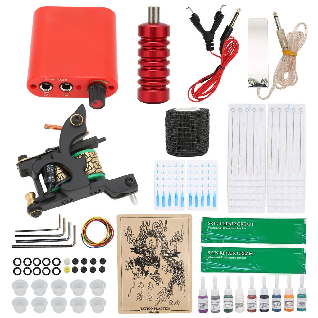 Professional Tattoo 8 Wrap Coil Machine Kit Tattoo Power Supply for Tattoo Artists Beginners