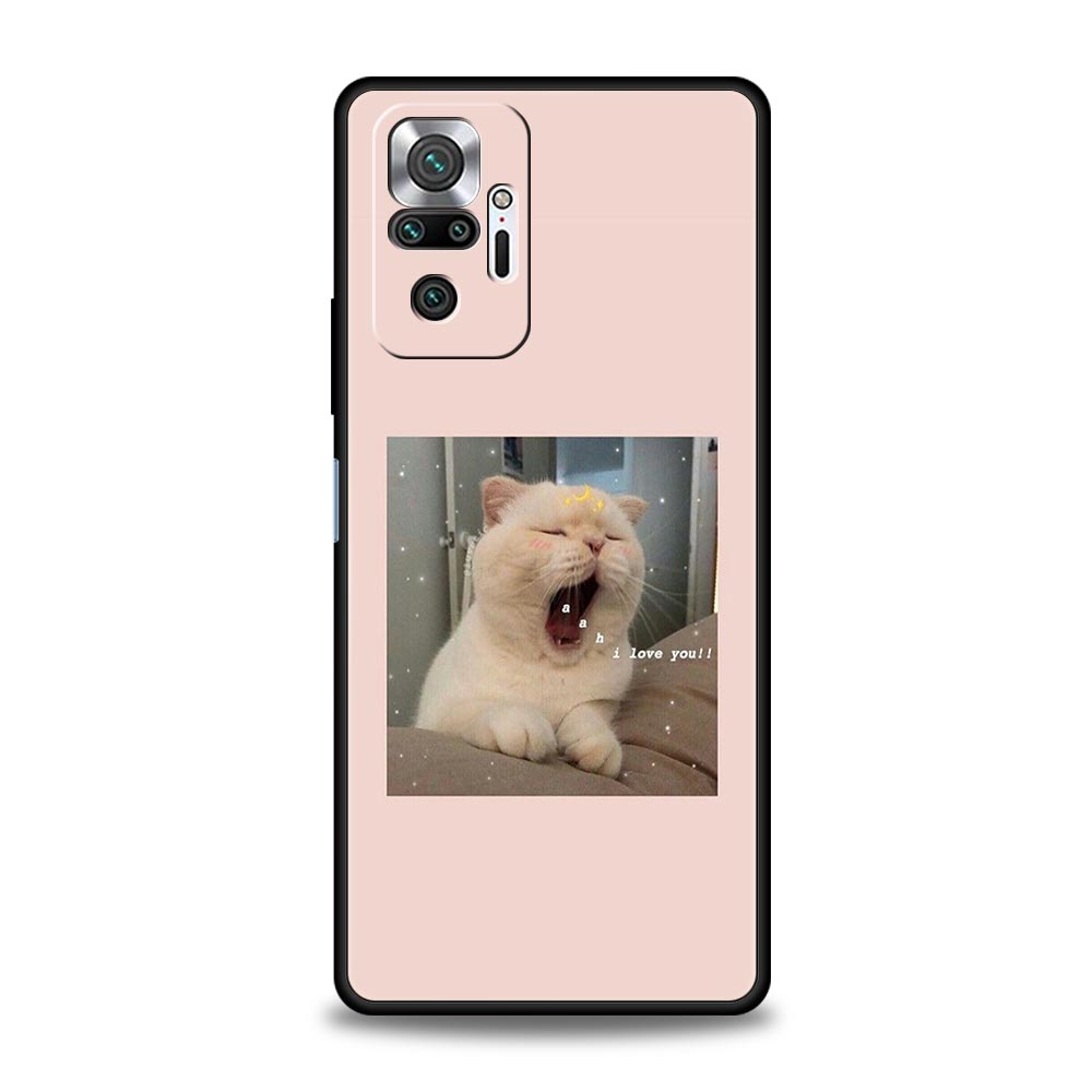 Cute Cat Phone Case For Xiaomi Redmi Note 13 12 5G 11 10 Pro Plus 4G 9S 9 8 7 9T 13C 10C 9C 9A Soft Silicone Cover