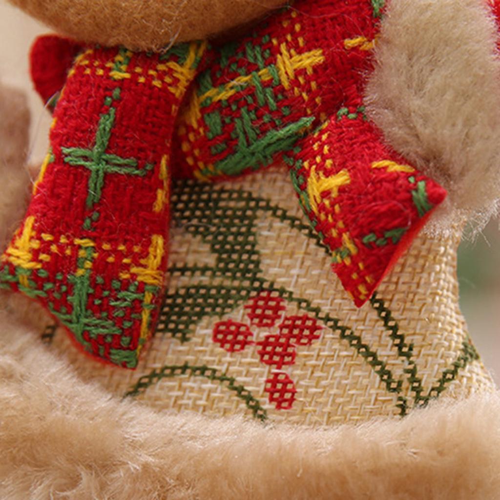 Christmas Plush Bear Doll DIY Ornaments Snowman Old Man Elk Santa Hat Star Xmas Tree Hanging Toys Christmas Tree Decoration