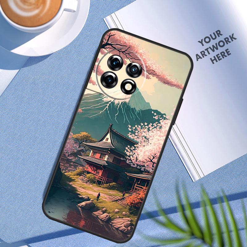 Японское искусство Храм Сакура Чехол для OnePlus Nord CE 5 3 4 Lite N20 N30 OnePlus 15 13 12 11 8 9 10 Pro 10T 13R 13T Чехол