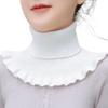 Windproof Knitted Fake Collar Detachable With Wooden Ears Neck Warmer Winter Warm Turtleneck Men Women