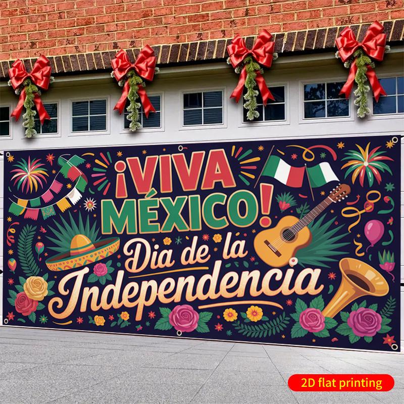 2D flat banner set of 1 M é XICO! Dia De La Independencia Mexican Independence Day Ceremony