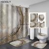 White Marble Shower Curtain Luxury Golden Modern With Non Slip Rug Mat Bathroom Curtain Waterproof Polyester Home Decor 180x180