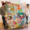 Toca Boca World 2D Flat Pattern Flannel Blanket High quality All Seasons Warmth and Comfort Perfect for Christmas Gifts.NMT0928172
