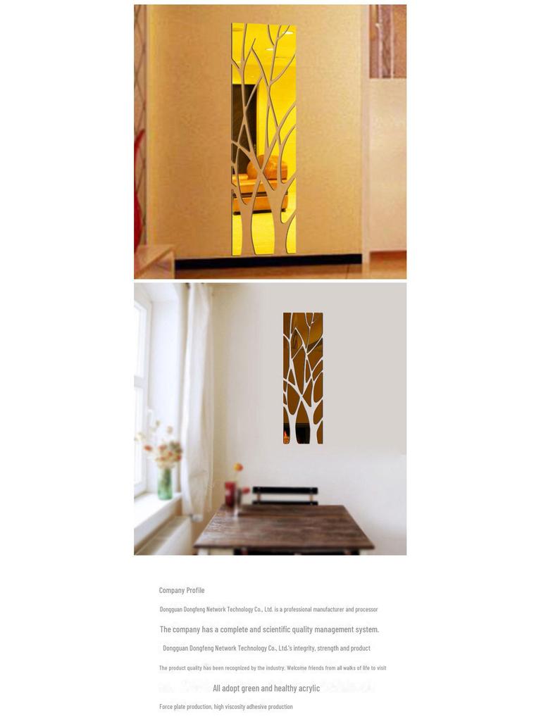 3D акриловая наклейка на стену в виде зеркала Lucky Tree для гостиной, ресторана, веранды и декора заднего плана телевизора