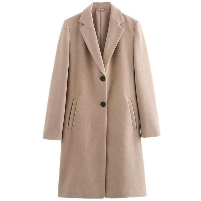 Fashion Style 2024 Autumn New Arrival Women's Easiest for Match Long Sleeves Lapel Mid-Length Soft Coat Outwear 8073260