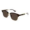 Temple Lettering Metal Rectangular Sunglasses Men's Tortoiseshell