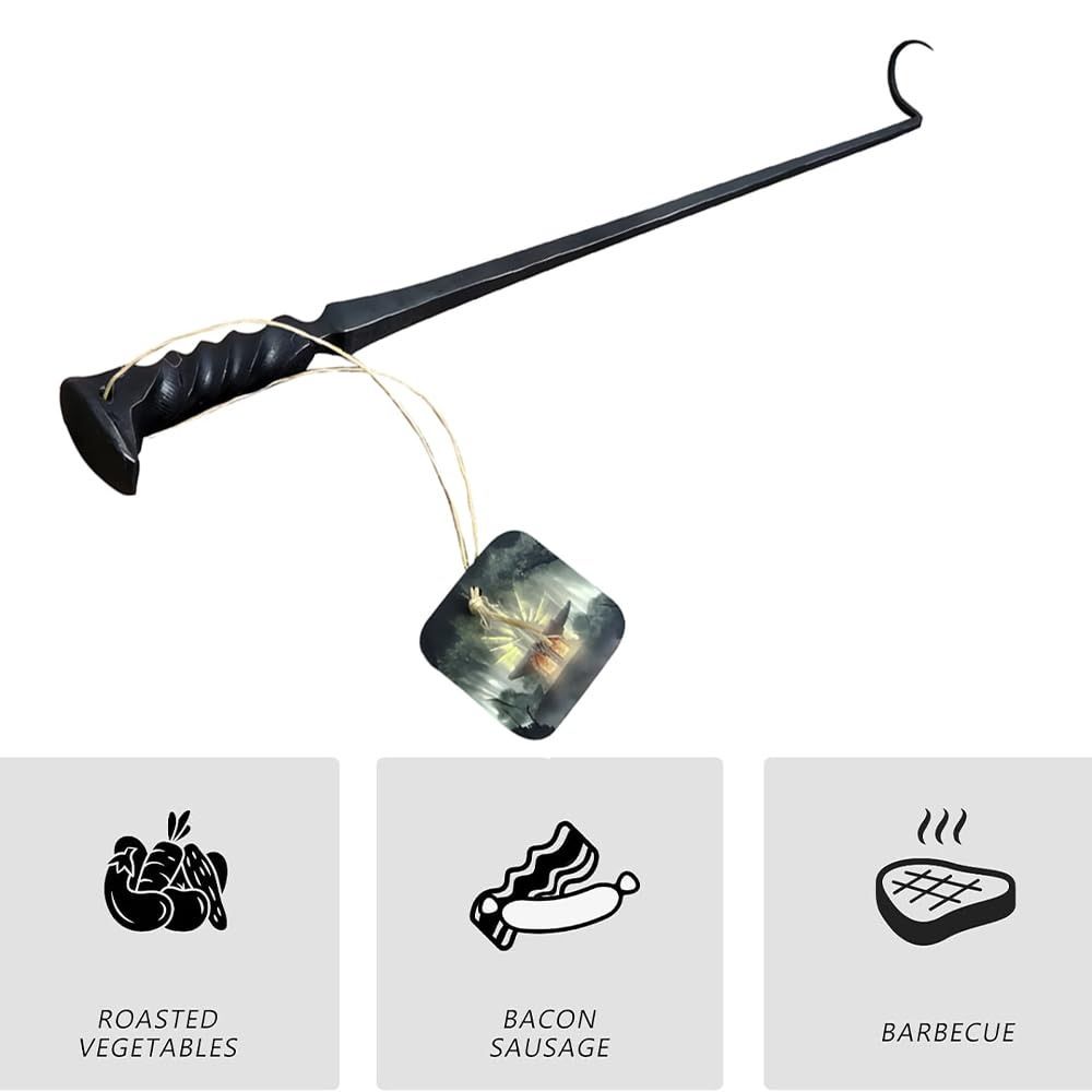 Stainless Steel BBQ Food Flipper Cooking Grilling Outdoor Camping Cooking Barbecue Turners Hooks Grill Accessories BBQ Grill